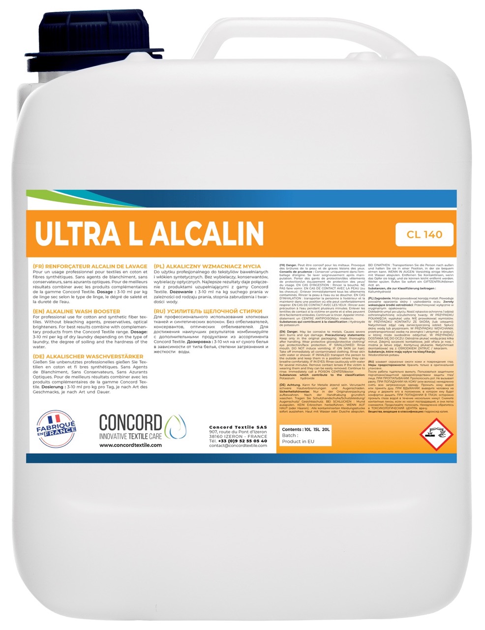 Гель для прання CONCORD TEXTILE ULTRA ALCALIN, 20 літрів